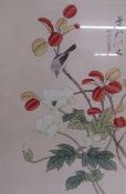 Framed Chinese painted silk - approx. 62cm x 42cm