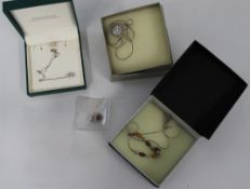 Selection of silver necklaces and pendant