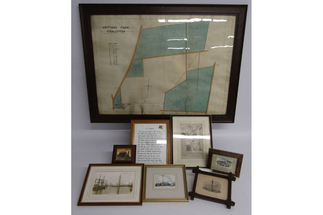 Collection of Lincolnshire maps and pictures - Westyard Farm Hibaldstow field areas map, Market - Image 1 of 9