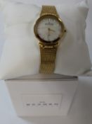 Skagen ladies steel watch with mother of pearl face
