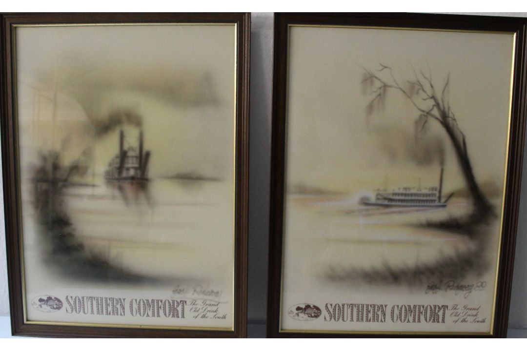 Pair of Southern Comfort display Prints, hand sprayed by Geoff Ridgeway - Image 1 of 3