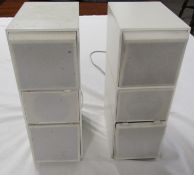 Pair of Bang and Olufsen Beovox CX100 white speakers (needs new speaker units)