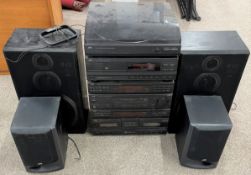 JVC stack HiFi system comprising a AL-E31 turntable, KL-E34 CD player, graphics equalizer,  DR-