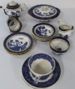 Booths - Real Old Willow part tea service to include sugar bowl, milk jug, 6 x tea saucers, 4 x