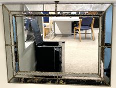 Rectangular wall mirror with gilt metal & mirrored frame