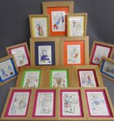 16 Tim Bulmer pencil signed framed limited edition prints -  The It Girl 17/200 Perfect Working