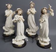 4 Florence Sculture d'art Giuseppe Armani Capodimonte figures - Grace 1427F - Elegance 1430F -