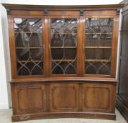 Georgian style concave display bookcase W 170cm D 44cm Ht 182cm