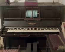 Angelus Player Piano / pianola by Herbert Marshall & Sons London & a quantity of piano rolls (