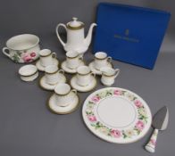 Royal Worcester 'Royal Garden' boxed cake plate and knife, Paragon Athena tea set and Portmeirion