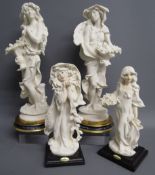 4 Florence Sculture d'art Giuseppe Armani figures - Winter 295F - Spring 293F - Spring lady with