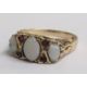 9ct gold opal and ruby ring - ring size O/P - total weight 3.3g (slight damage to 2 opals) - Image 1 of 9