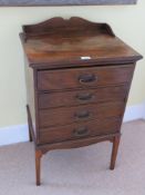 A smart Edwardian five drawer music cabinet, 50 x 48 x 76cm.