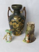 A Beswick Beatrix Potter Benjamin Bunny, gold stamp,