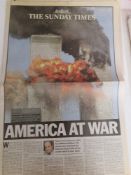 A quantity of assorted newspapers and magazines including a rare misprint of The Times dated both