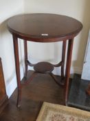 A mahogany Edwardian circular planter table, 59cm dia.