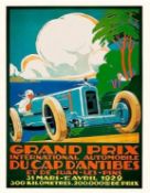 A pop art style motor racing print '1929', 8.3x11.7 inches (A4).