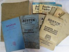A quantity of Austin handbooks and service manual.