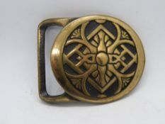 A rare Tech-Ether Guild brass belt buckle 'Rays'.