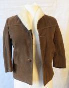 A Van Heek suedette jacket, small, buttons missing see photos.