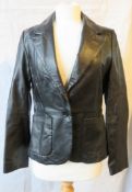 A black leather ladies jacket by Bay, size 12.