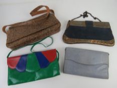 A quantity of handbags inc Italian made harlequin coloured, Claire Langford,