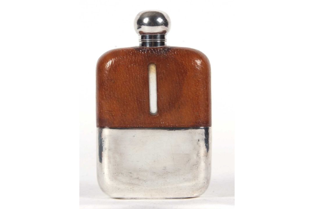 A James DIxon & Son 3/8 pint spirit flask with plated screw on lid and detachable drinking cup, - Image 2 of 5