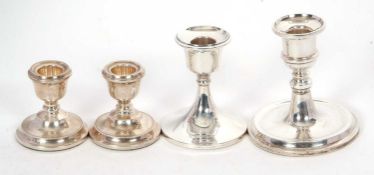 A single hallmarked silver dressing table candlestick, Birmingham 1979, makers mark for W I Broadway