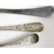 Mixed Lot: A George III silver tablespoon, bright cut decoration engraved with initials, - Image 3 of 3