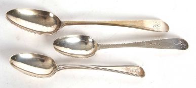 A George III Scottish tablespoon, Edinburgh 1793, makers mark Alexander Spence (probably) together