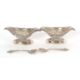 A cased late Victorian pair of boat shaped pedestal salts, floral scroll embossed together with - Image 2 of 2