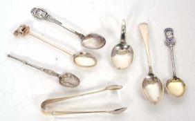 Mixed Lot: A hallmarked silver teaspoon having a cast bull finial, Birmingham 1966, a Victorian