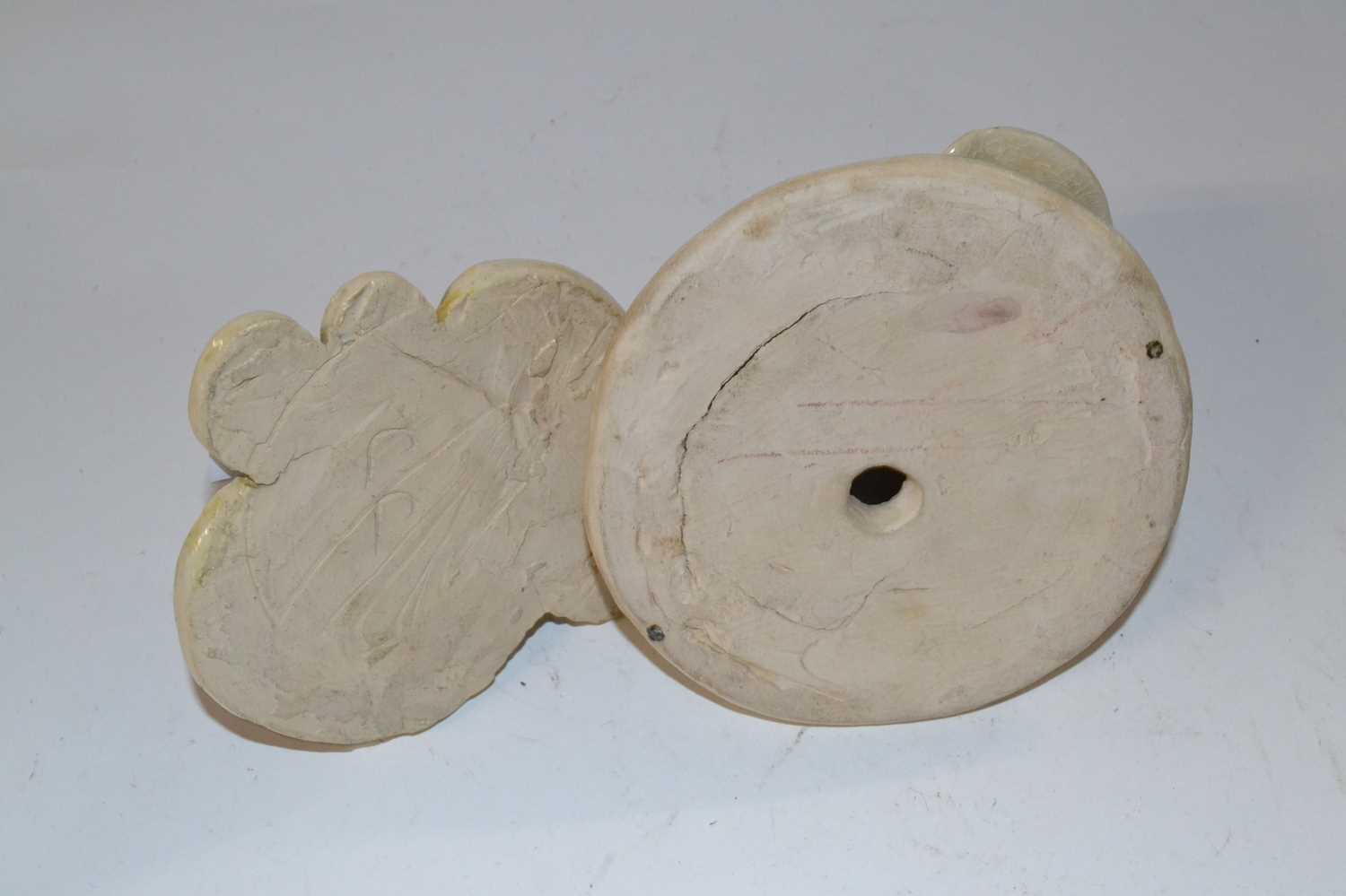 Two pottery groups, one with a woman and child impressed dated 1860 and one other - Image 2 of 4
