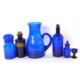Group of Bristol blue glass wares including a large jug, eye bath and a chemists bottle - Image 2 of 3