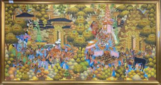 Indonesian / Balinese School (circa 20th century), Balinese / Barong parade, inscribed 'M.Subaga