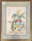 Chinese School, circa 20th century, watercolour and gouache on silk with calligraphy and stamp,