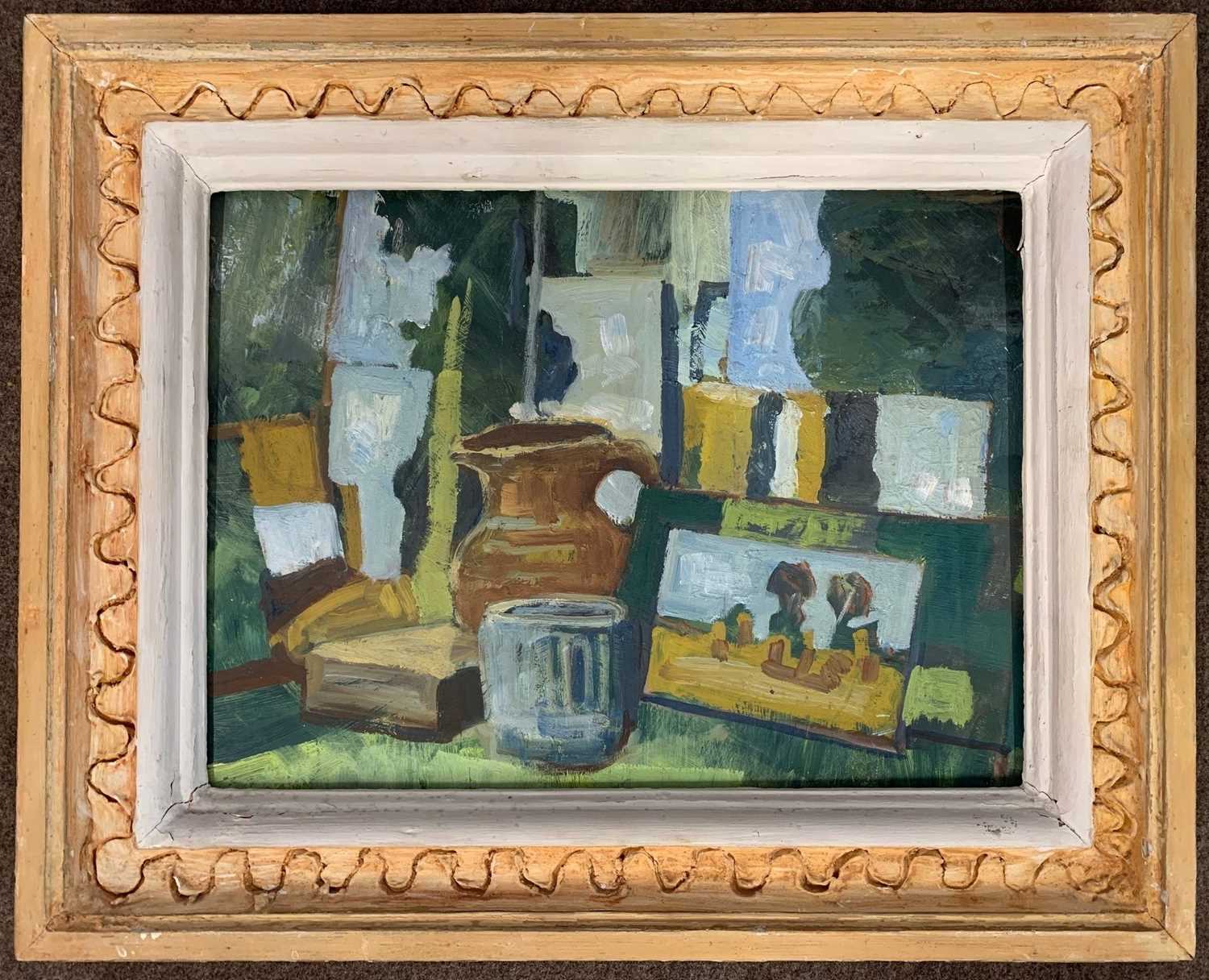 Graham West (act.1970-78), 'Pieces of Sky', oil on board, unsigned, 29x40cm, framed