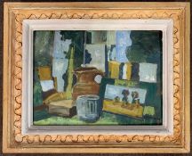 Graham West (act.1970-78), 'Pieces of Sky', oil on board, unsigned, 29x40cm, framed