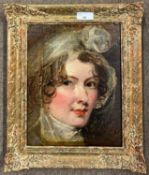 Circle of Sir John Watson Gordon PRSA RA (British, 1788-1864), Bust portrait of a lady, 22x28cm,