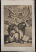 Johannes Visscher (1632- after 1692), after Johann Liss, 'Vision of Saint Peter', engraving, 17th