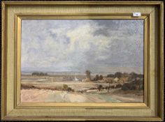 In the manner of Owen Waters (1916-2004), Norfolk Valley, oil on board, unsigned, 42.5x62cm, framed