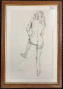 Attributed to William John Leech RHA ROI (British,1881-1968), Female nude study, graphite on wove
