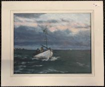 Fran J. Weatherhead (British, contemporary), 'Early Morning Off Cromer Beach', oil on board,