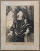 Philips Fruytiers (1610-1666), Portrait of Jacob Edelheer, three quarter length, a view of Castle