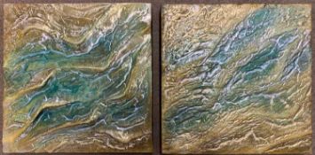 Kevin Turton (British, contemporary), 'sea receding - study 2' and 'sea receding - study 3', Holkham