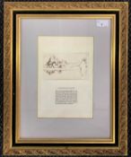 Attributed to Jack Merriott (1901-1968), pen and ink on paper, 18x27cm, framed and glazed.