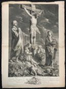 Schelte Adams Bolswert (1586-1659), after Jacob Jordaens, Christ on the Cross, engraving,43x67cm (