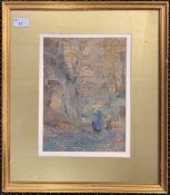 Margery Rose Gordon Hake (19th /20th century), Woman and child walk thorugh Autumnal woodland,
