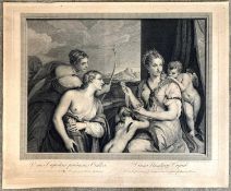 Sir Robert Strange (1721-1792), after Titian ,Venus blinding Cupid, engraving, 1761, 39x49 (