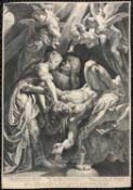 Cornelius Galle (1576-1650) after Peter Paul Rubens, Judith beheading Holofernes; Judith at left,